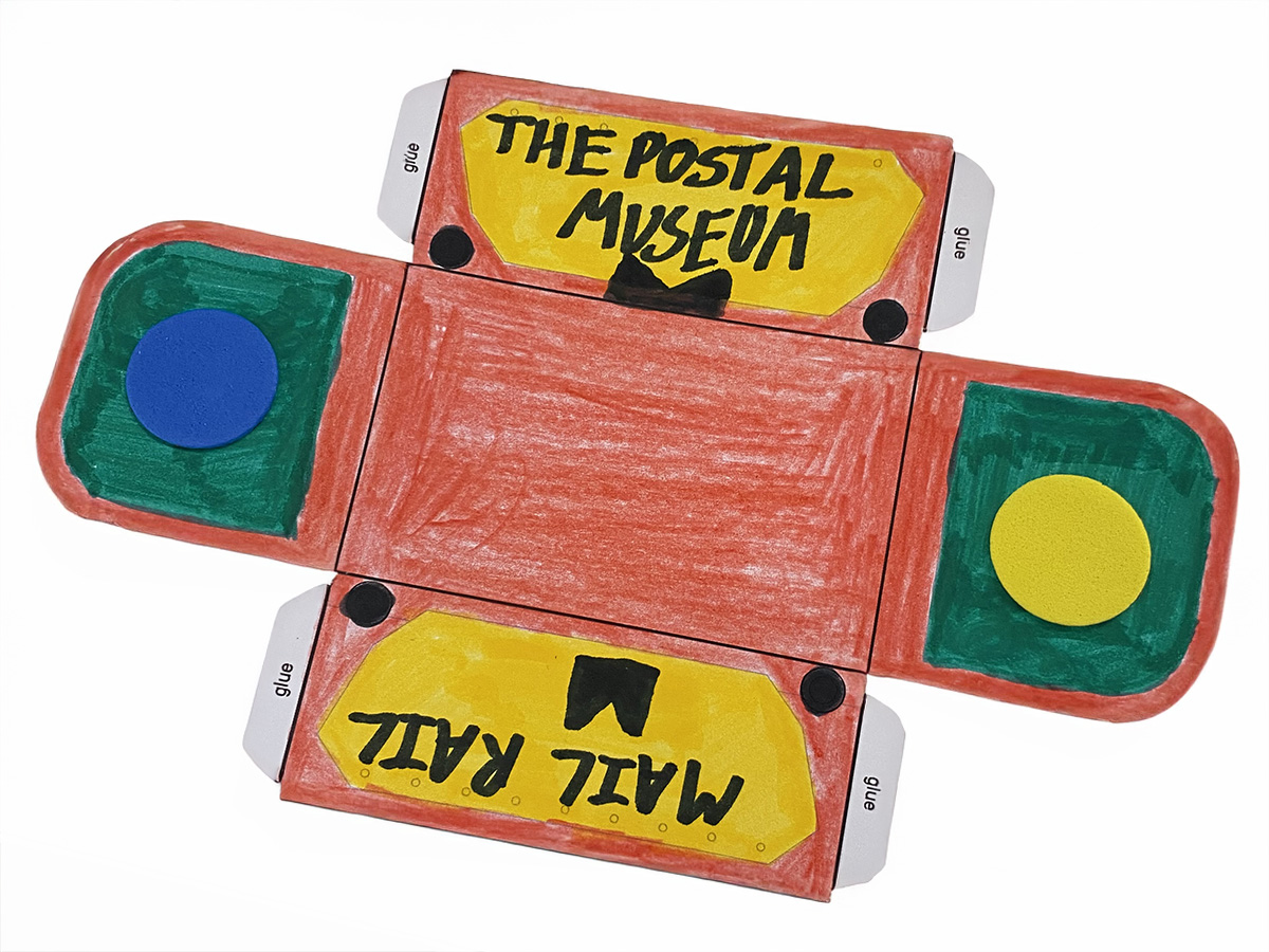 A flat, unfolded paper model pictured before assembling.